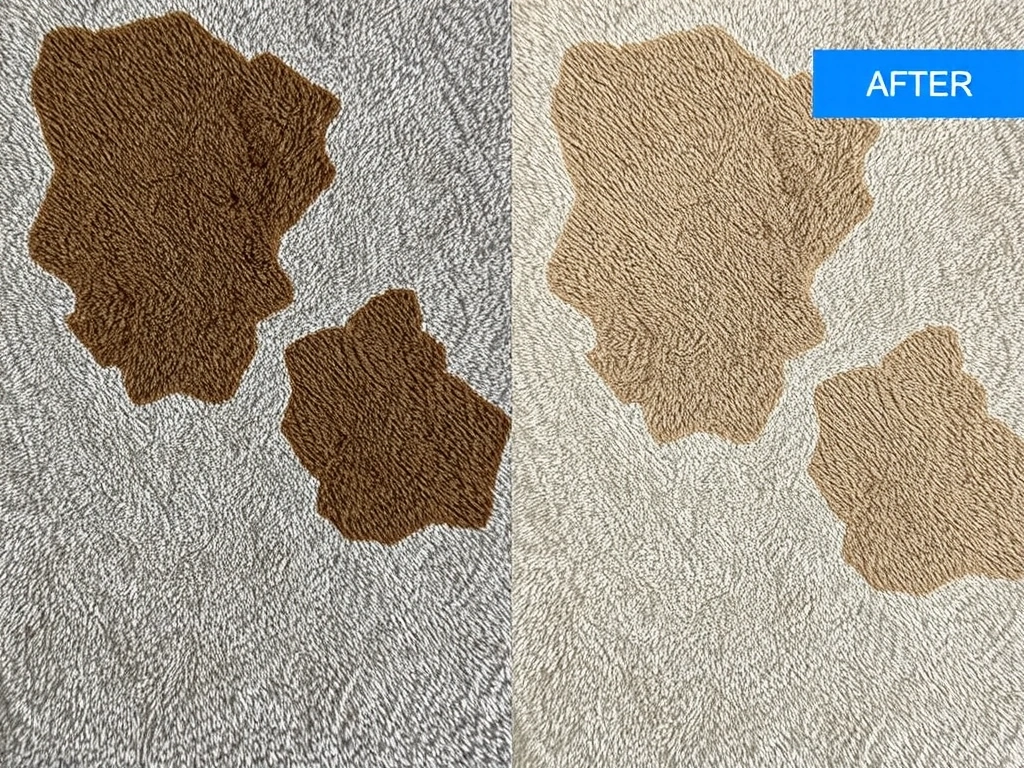 Antes y después de limpieza de alfombra profesional